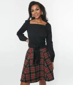 Collectif Black Wrap Crop Top