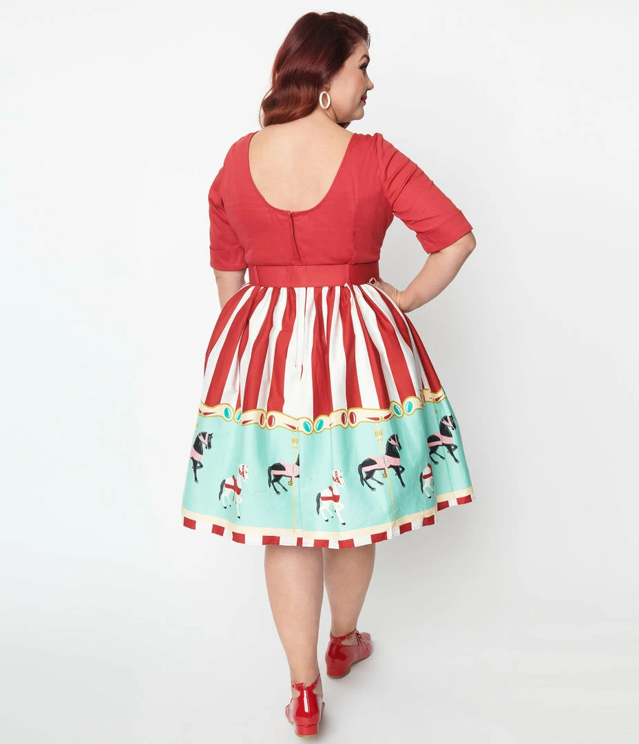 Collectif Plus Size Carousel June Swing Dress Clothing