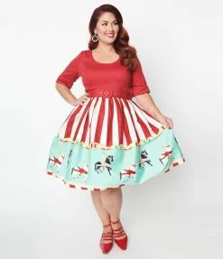 Collectif Plus Size Carousel June Swing Dress Clothing