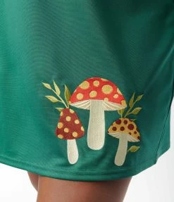 Trending Smak Parlour Plus Size Green & Red Mushroom Easy Does It Mini Skirt