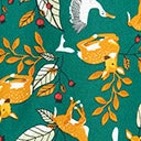 Collectif Green Deer & Geese Print Marilu Swing Skirt