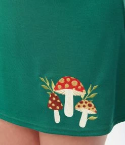 Trending Smak Parlour Green & Red Mushroom Easy Does It Mini Skirt