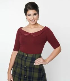 Collectif Wine Babette Sweater