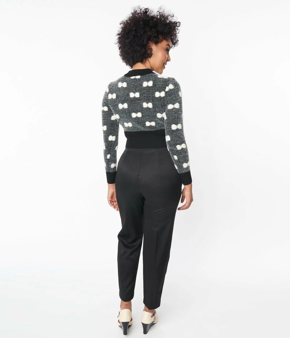 Unique Vintage Black Front Pleat Pants