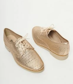 Demfon International (Chelsea Crew) Flats Chelsea Crew Rose Gold Leather Oxford Shoes