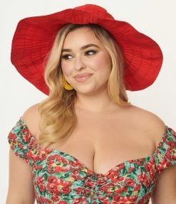 Too Too Hat Red Textile Tiered Sun Hat Hats