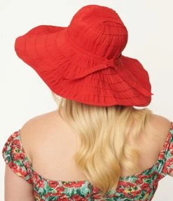 Too Too Hat Red Textile Tiered Sun Hat Hats