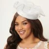Too Too Hat Accessories White Sinamay Pillbox Hat