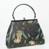 Collectif Black & Jungle Tiger Leatherette Tonya Bag Handbags