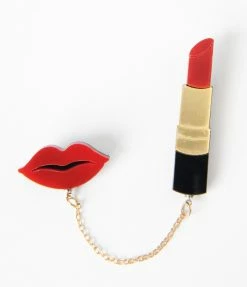 Collectif Lipstick Brooch Accessories