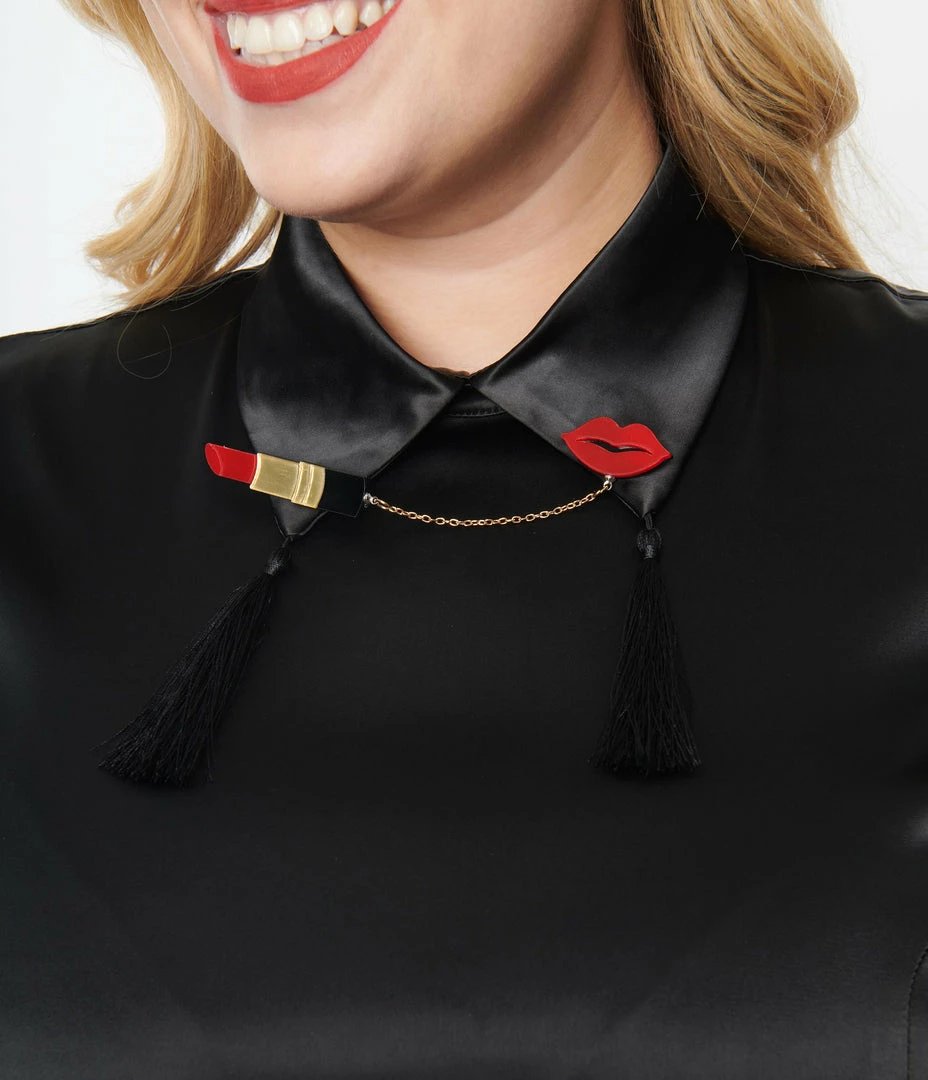 Collectif Lipstick Brooch Accessories
