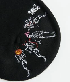 Collectif Black Skeleton Boogie Beret