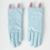 Accessories Collectif Light Blue Leatherette Rabbit Gloves