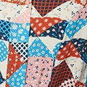 Compania Fantastica Blue & Pink Floral Patchwork Midi Dress Clothing