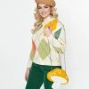 Compania Fantastica Multicolor Cream Argyle Sweater Clothing