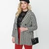 Compania Fantastica Clothing Black & White Gingham Peacoat