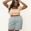Polagram (Well Made) Plus Size Light Blue Denim Shorts Sale