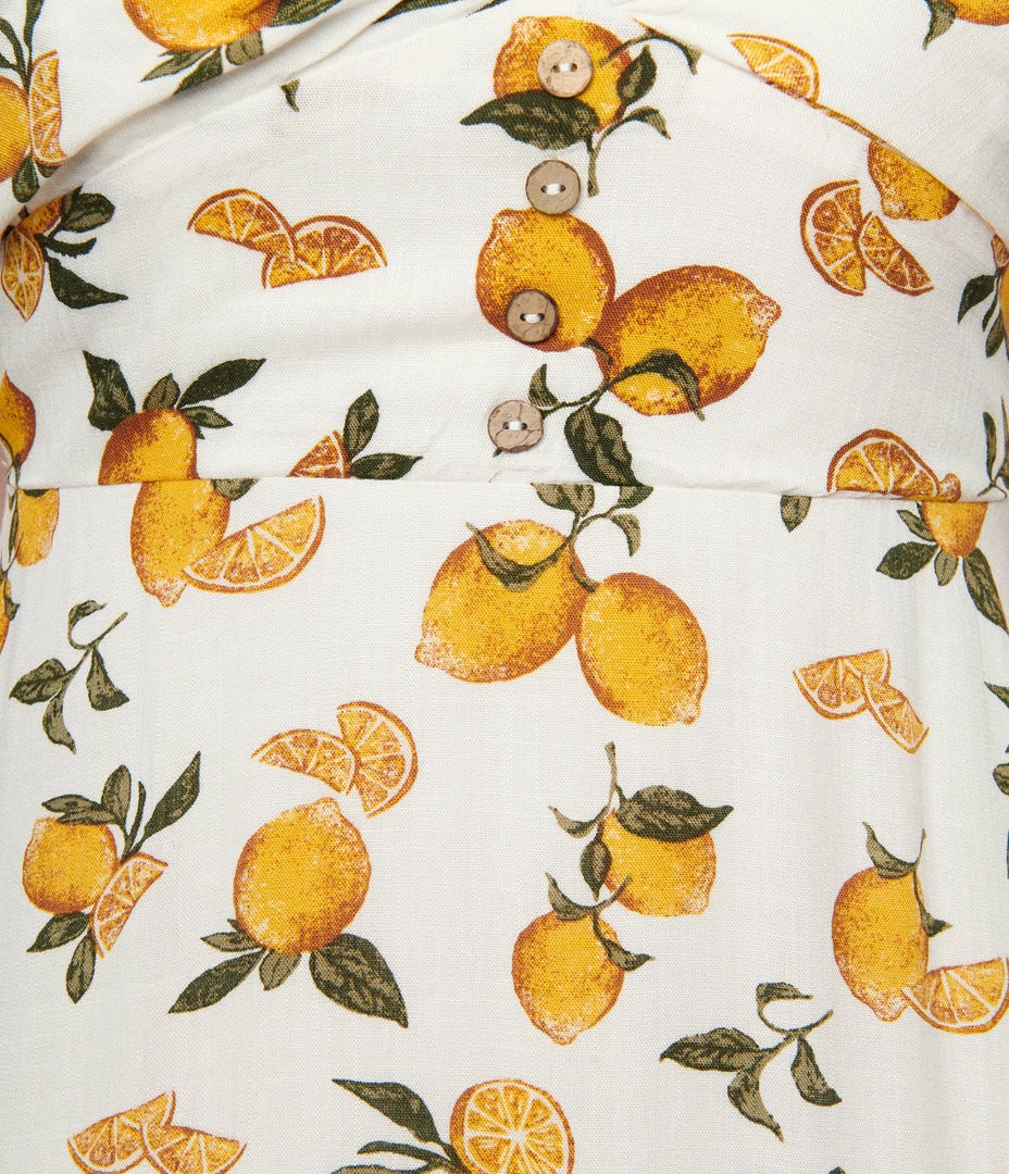 Polagram (Well Made) Ivory & Lemons Midi Dress Sale