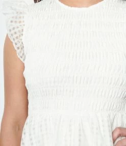 Polagram (Well Made) White Gingham Midi Dress