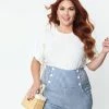Polagram (Well Made) Plus Size Ivory & Daisy Embroidered Casual Top Sale