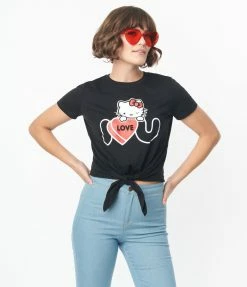 Hello Kitty X Unique Vintage I Love U Graphic Tee Fan Flair