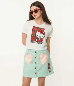 Hello Kitty X Unique Vintage Apple Bounty Crop Graphic Tee