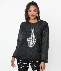Silver Stop Inc. (Jawbreaker) Black Lucky Oversized Sweater