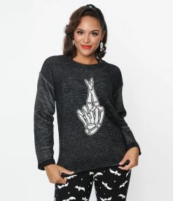 Silver Stop Inc. (Jawbreaker) Black Lucky Oversized Sweater