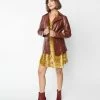 Molly Bracken Clothing Brown Leatherette Wrap Coat