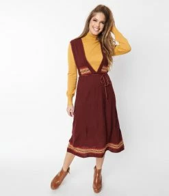 Molly Bracken Burgundy Sweater Dress