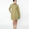 Molly Bracken Green & Yellow Plaid Coat