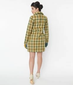 Molly Bracken Green & Yellow Plaid Coat