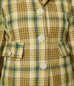 Molly Bracken Green & Yellow Plaid Coat