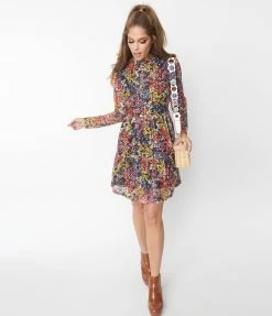 Molly Bracken Rainbow Floral Mini Dress Clothing