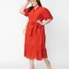 Flying Tomato Sale Plus Size Red Tiered Midi Dress