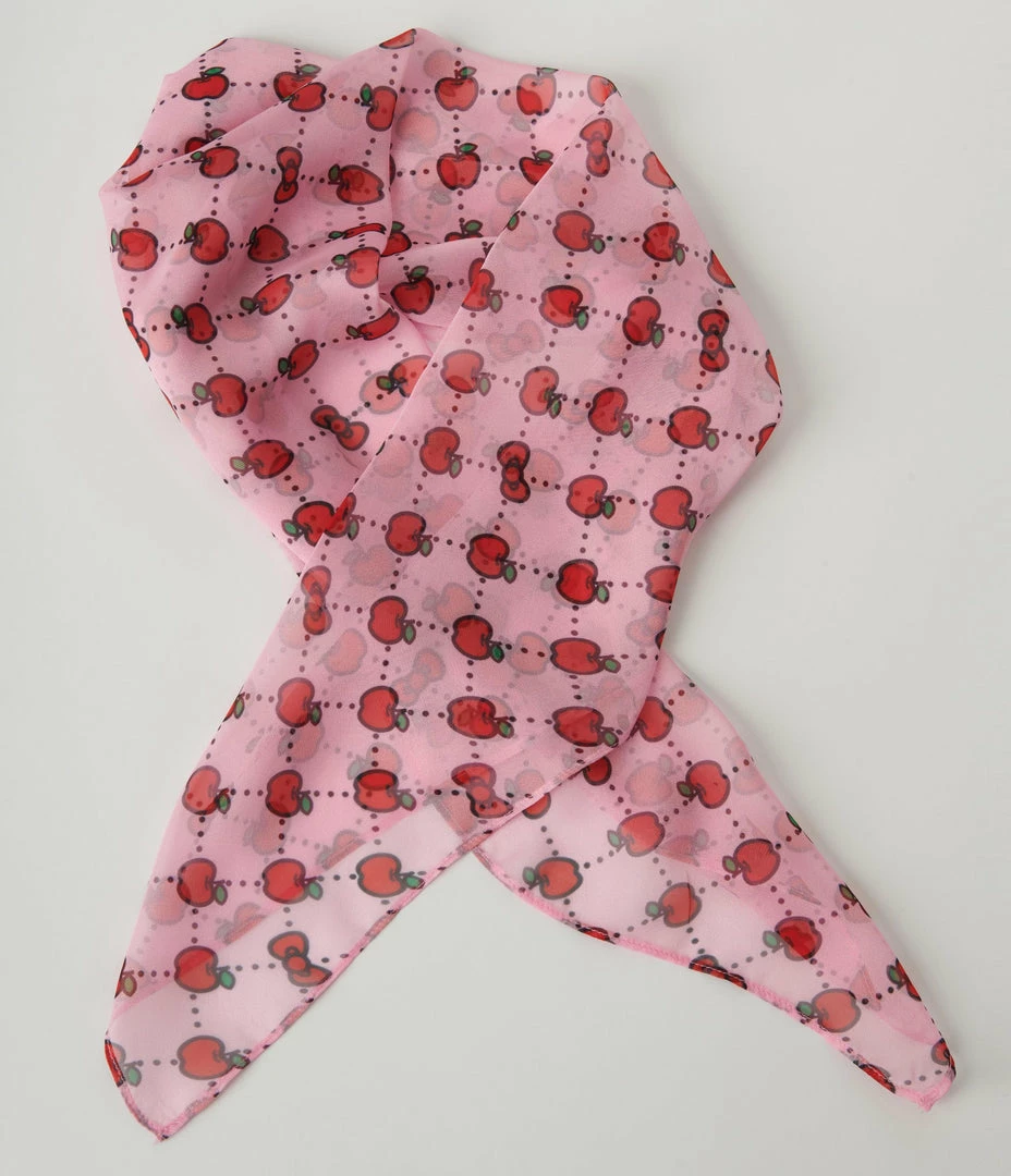 Hello Kitty X Smak Parlour Pink Apples & Bows Hair Scarf
