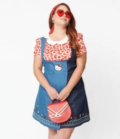Hello Kitty X Smak Parlour Plus Size Red & White All Over Bows Top