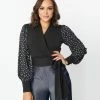 New Arrivals! Unique Vintage Black & Purple Dainty Floral Giselle Wrap Top