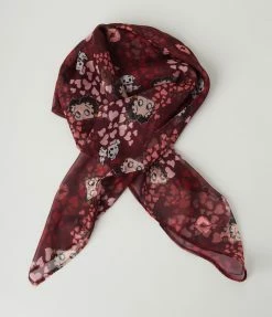 Betty Boop X Unique Vintage Burgundy Heart Hair Scarf