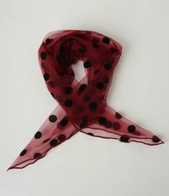 Unique Vintage Brand Unique Vintage Burgundy & Black Polka Dot Hair Scarf