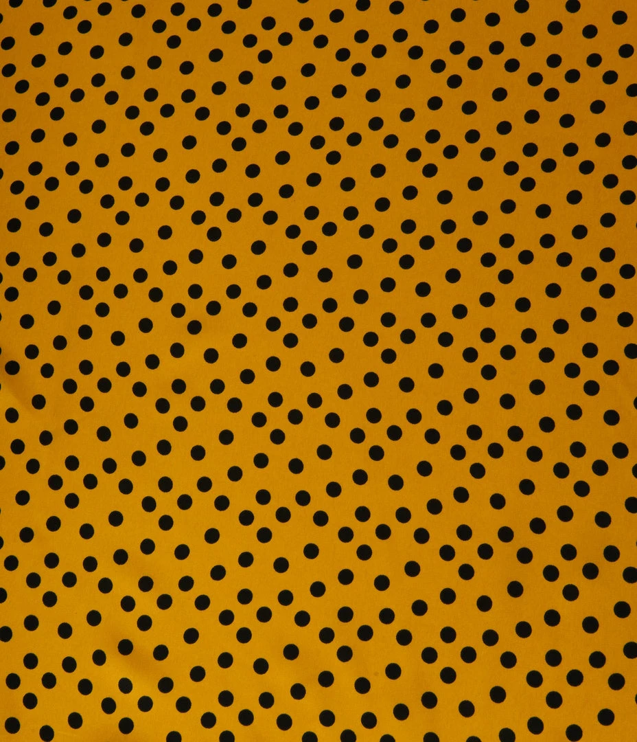 Unique Vintage Mustard & Black Polka Dot Hair Scarf Unique Vintage Brand