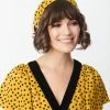 Unique Vintage Mustard & Black Polka Dot Hair Scarf Unique Vintage Brand
