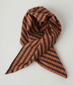 Unique Vintage Orange Plaid Hair Scarf Hair Accessories