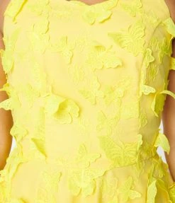 Magnolia Place Yellow Butterfly Ray Swing Dress