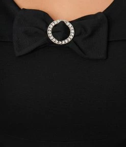 Trending Unique Vintage Plus Size Black Belted Wiggle Dress