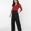 Unique Vintage Black Wide Leg Pants