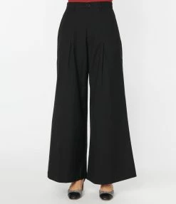 Unique Vintage Black Wide Leg Pants