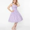 Magnolia Place 1950s Purple Mesh & Daisy Skylar Swing Dress Sale