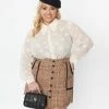 Smak Parlour Plus Size Ivory Polka Dot Burnout Woven Blouse