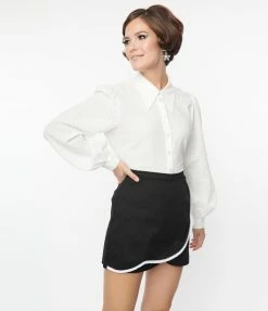 Clothing Smak Parlour Ivory Polka Dot Burnout Woven Blouse